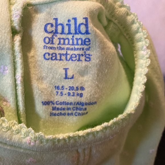 Child Of Mine Carter’s L Babygirl Green Spring Dress - Picture 6 of 6